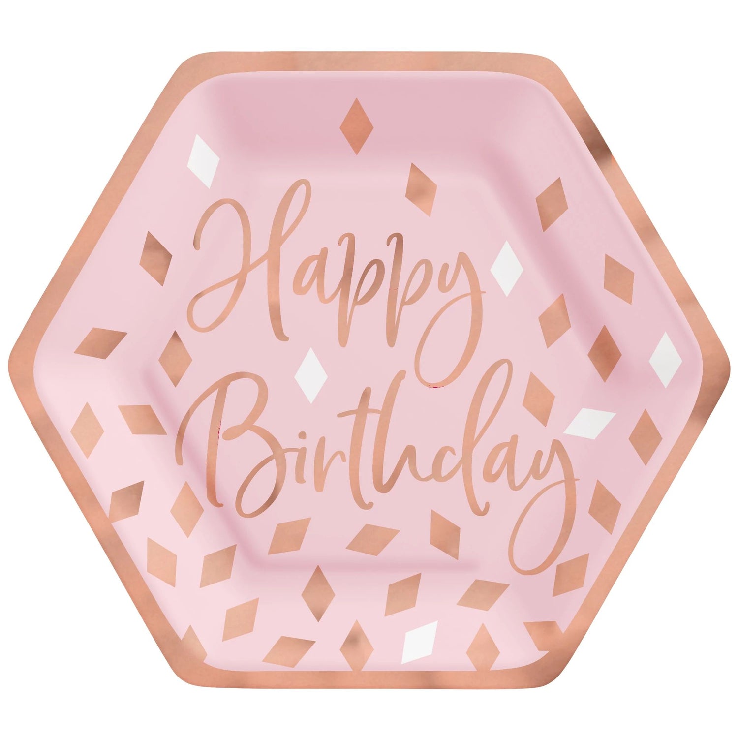 Blush Birthday Hexagon Paper Plate
