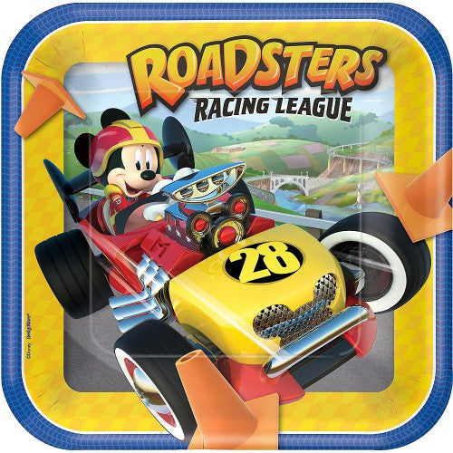 Mickey Roadster Square Paper Plate 9"