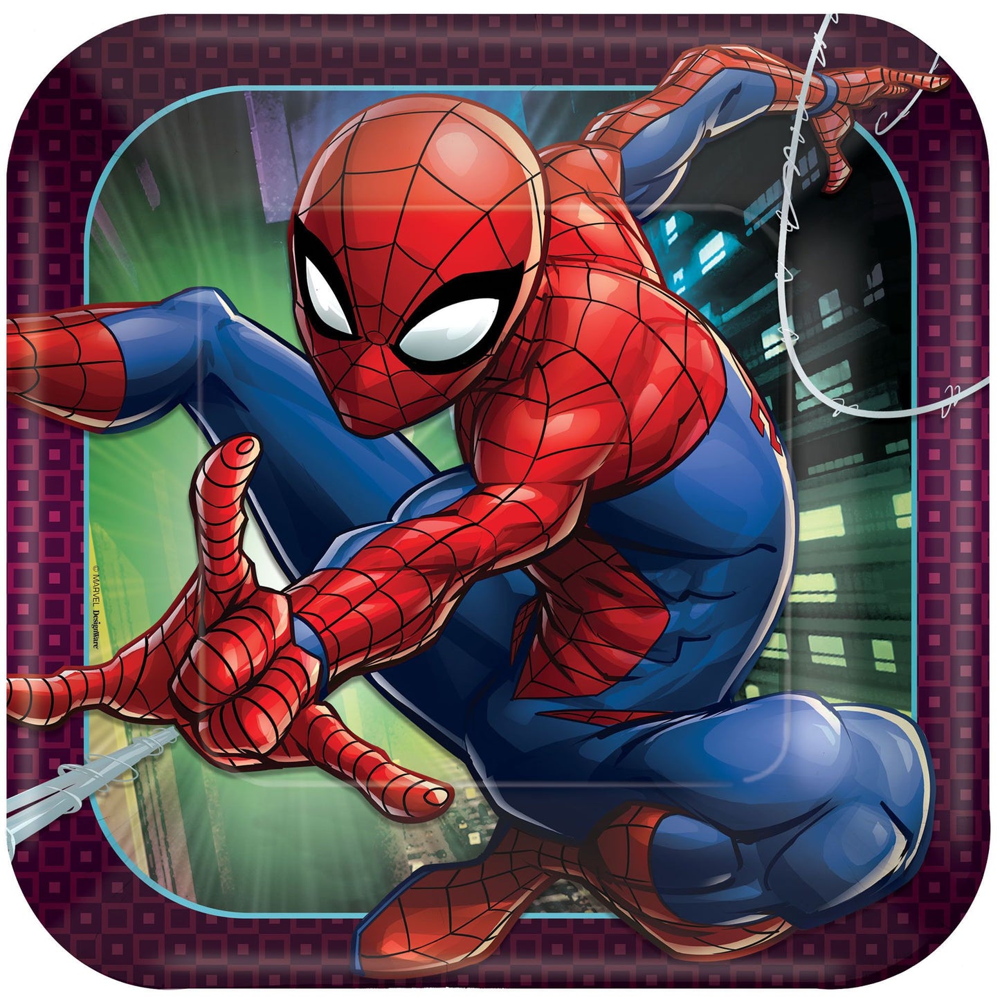 Spider-Man Square Paper Plate 7-inch