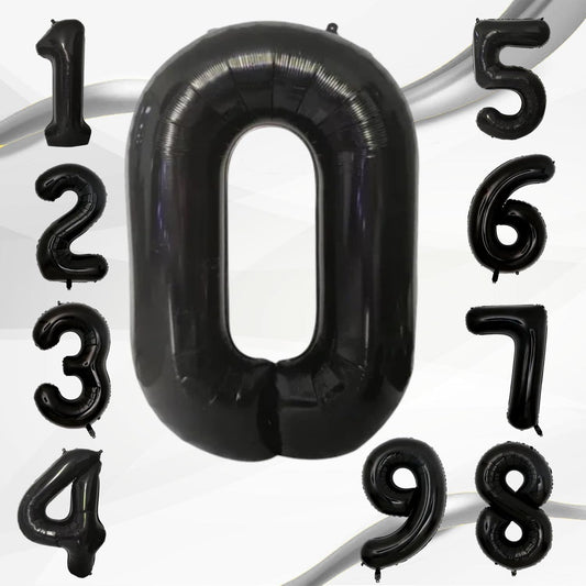 Black Number Foil Balloon - 40in