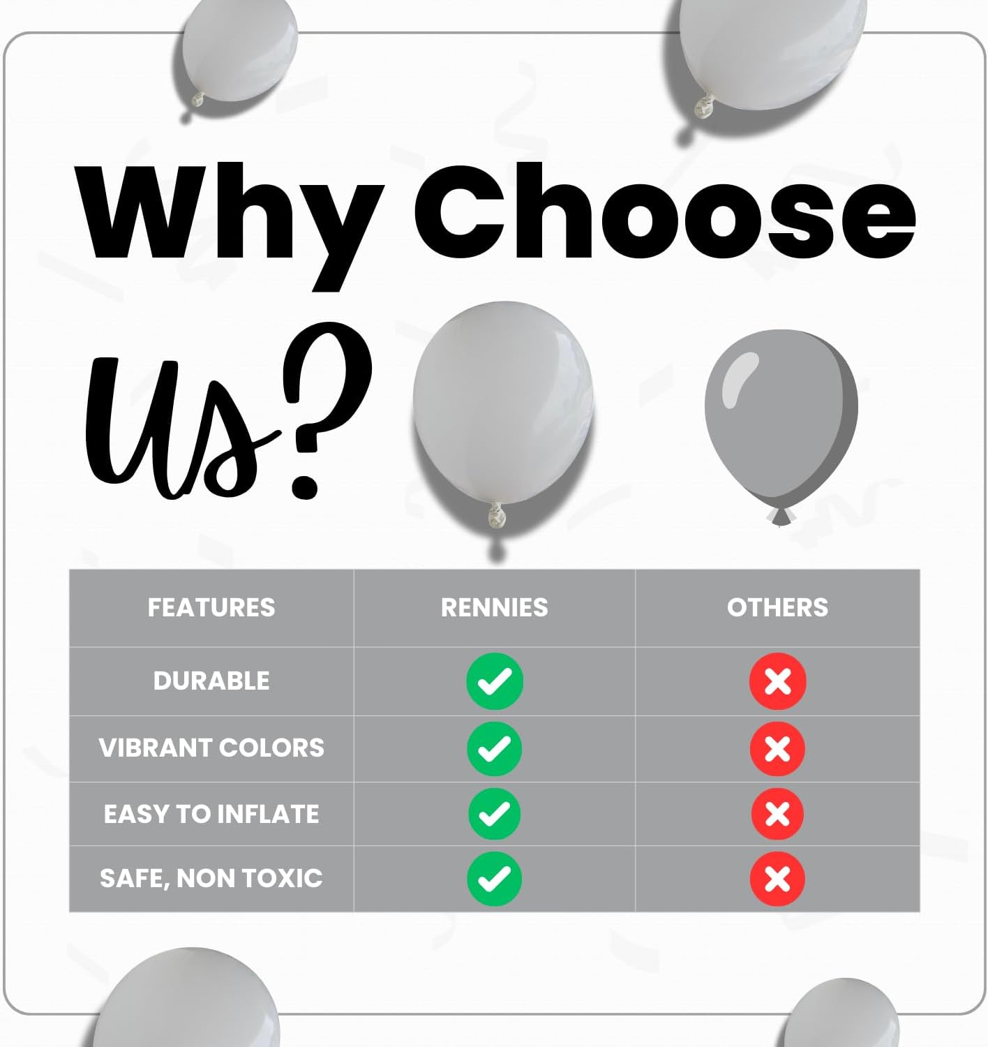 Matte White Latex Balloons