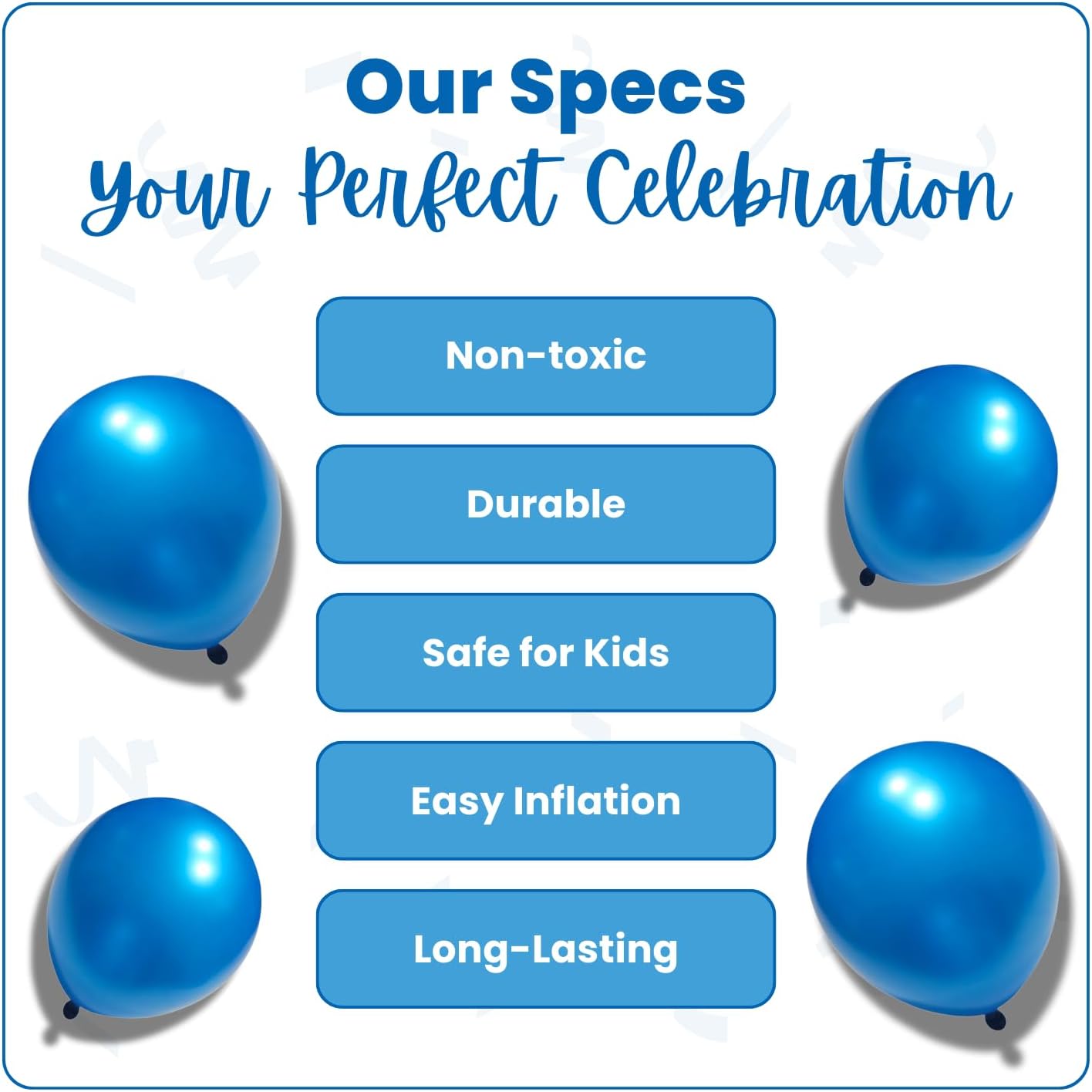 Pearl Blue Latex Balloons