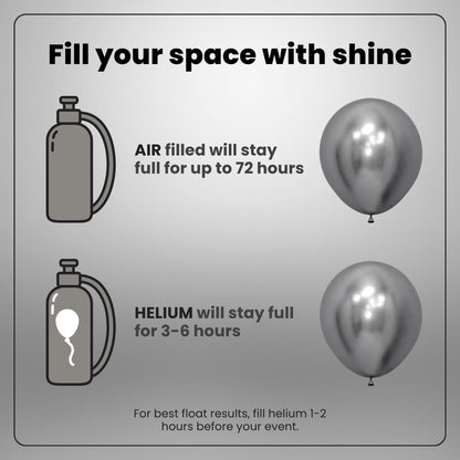 Metallic Silver Latex Balloons