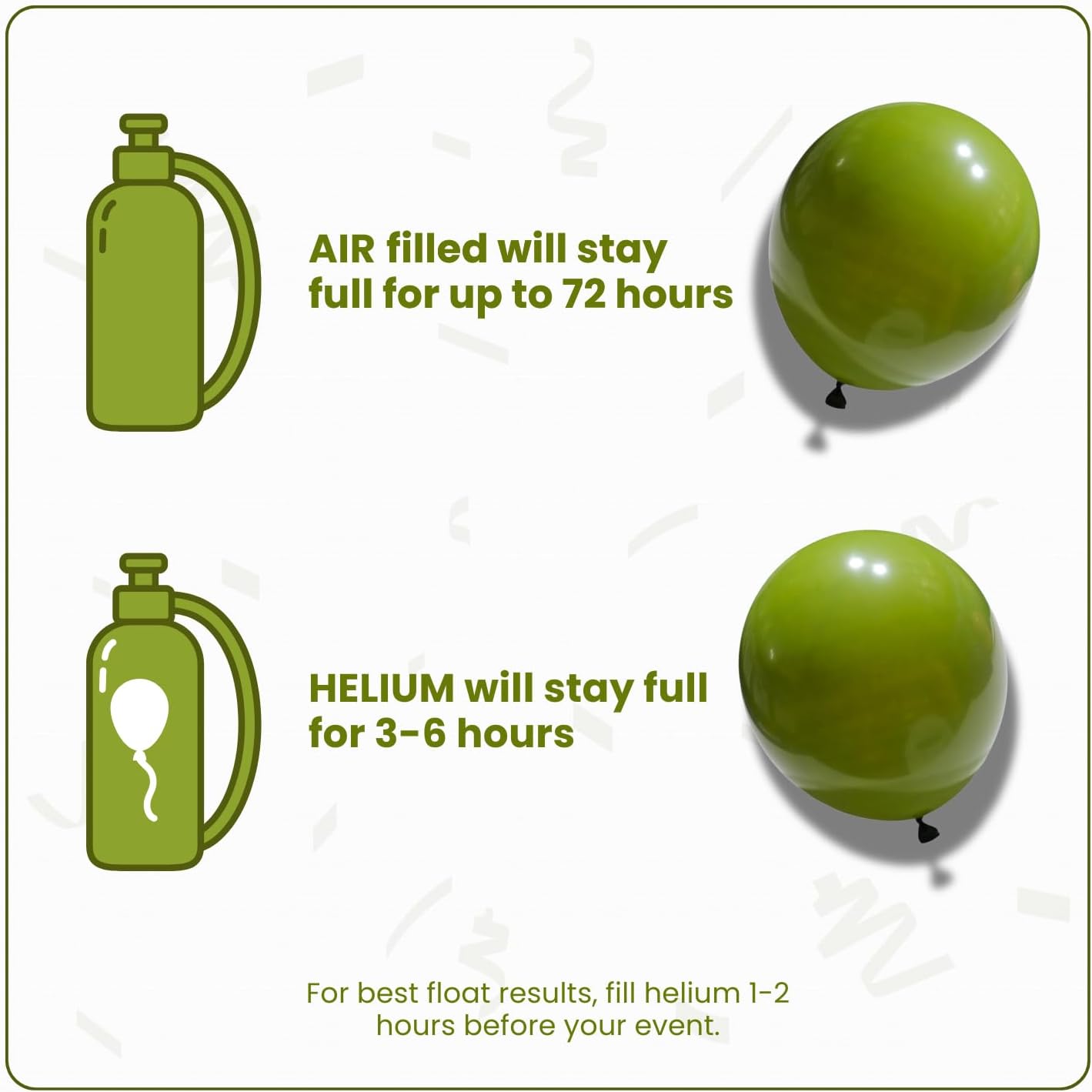 Retro Olive Green Latex Balloons