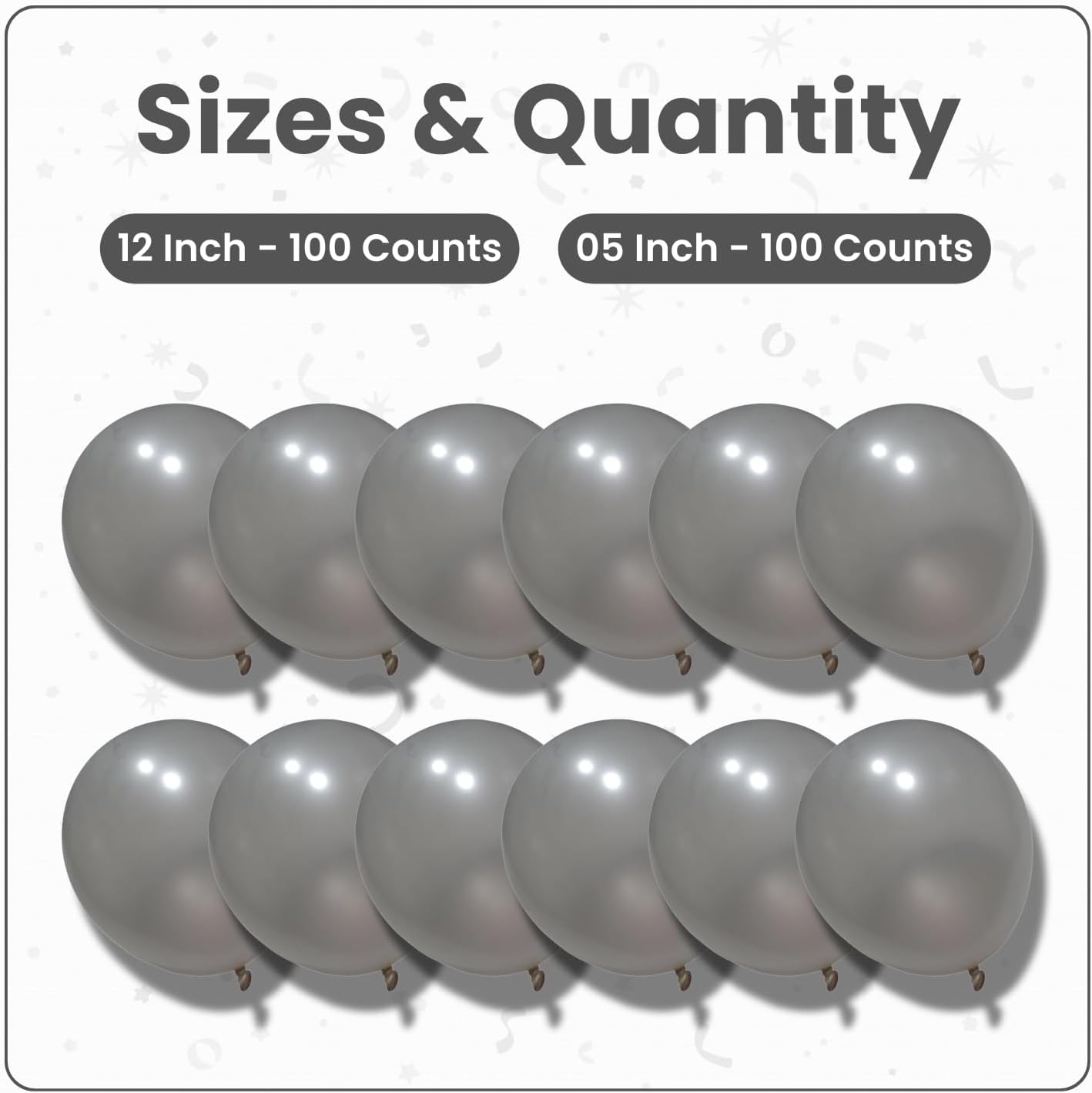 Pearl Silver Latex Balloons