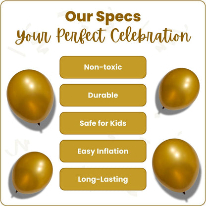 Pearl Gold Latex Balloons