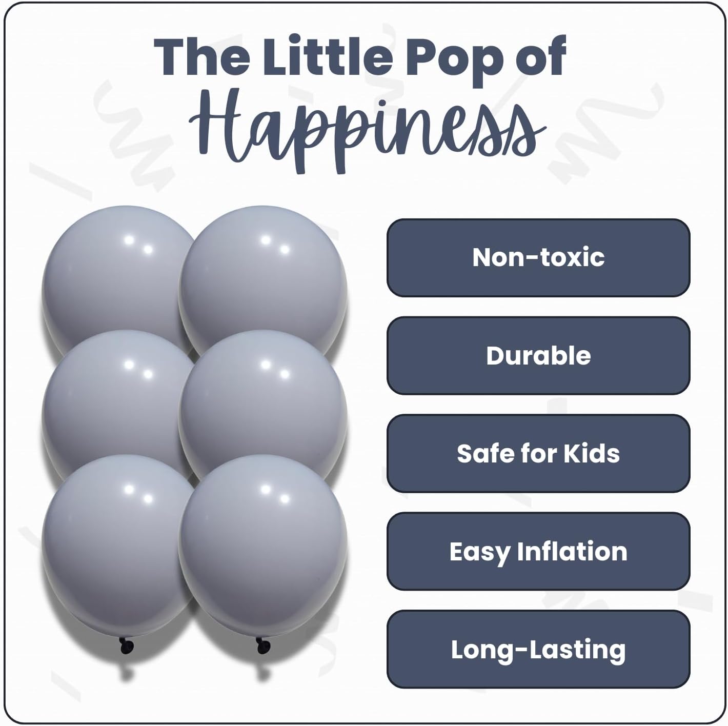 Macaron Gray Latex Balloons