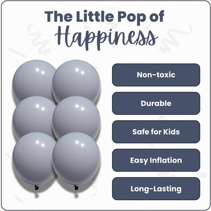 Macaron Gray Latex Balloons