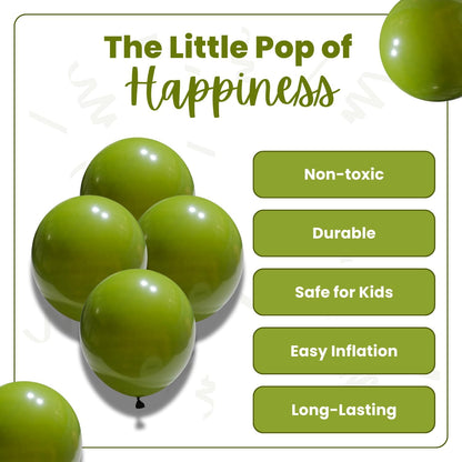 Retro Olive Green Latex Balloons