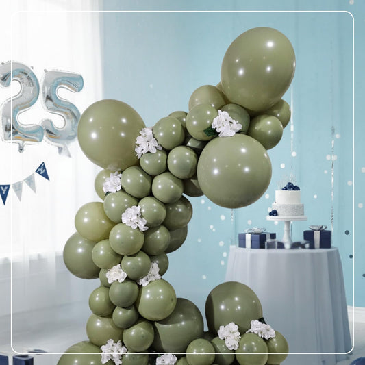 Retro Avocado Green Latex Balloons