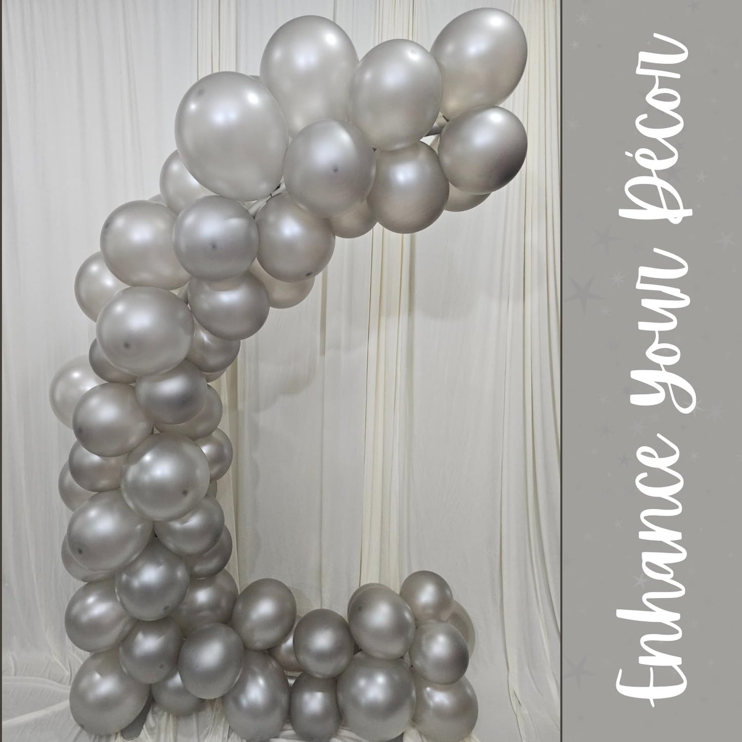 Pearl Silver Latex Balloons