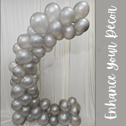 Pearl Silver Latex Balloons