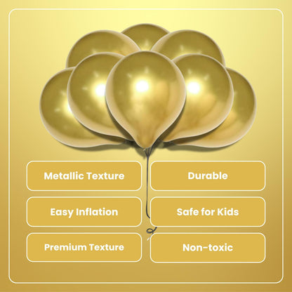 Metallic Gold Latex Balloons
