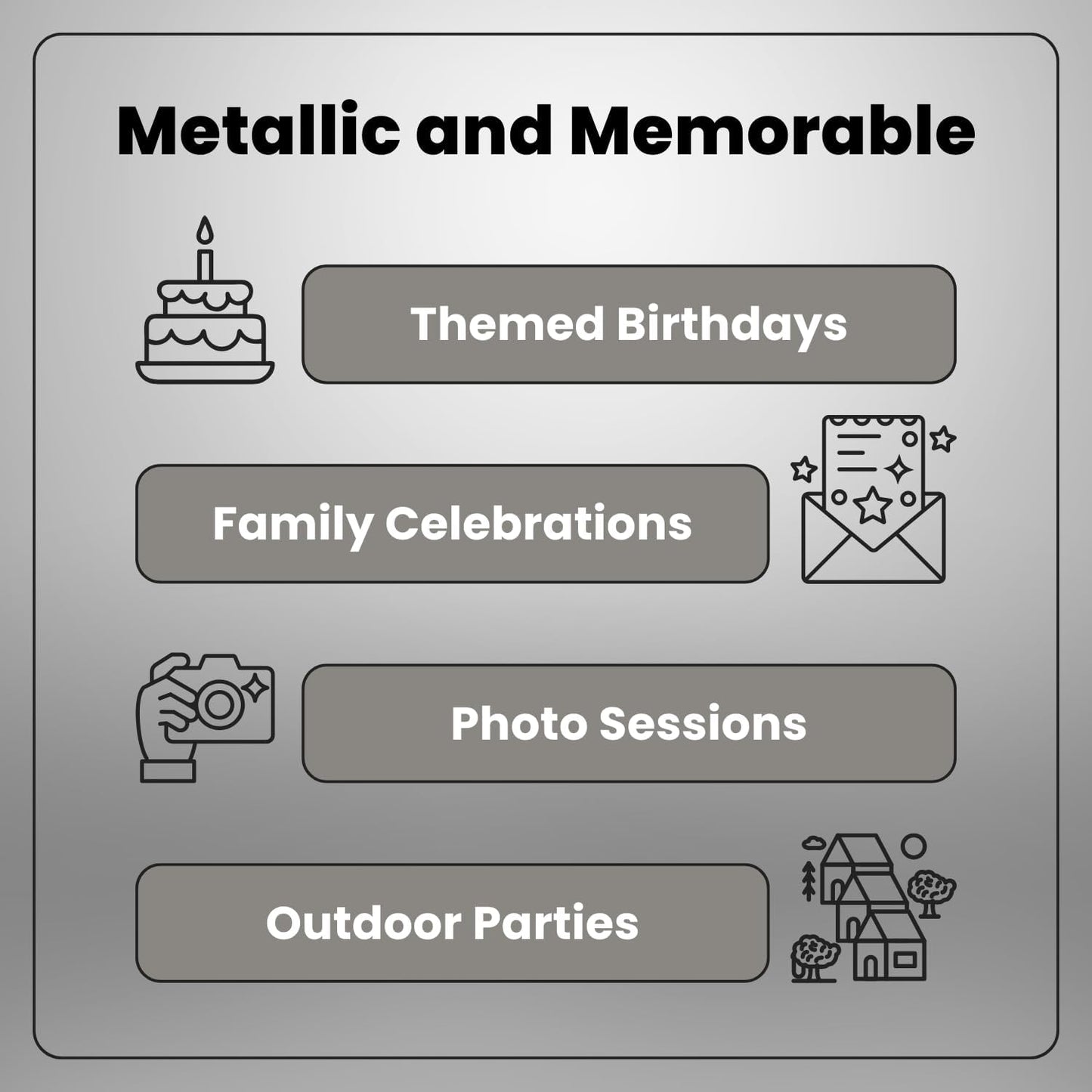 Metallic Silver Latex Balloons