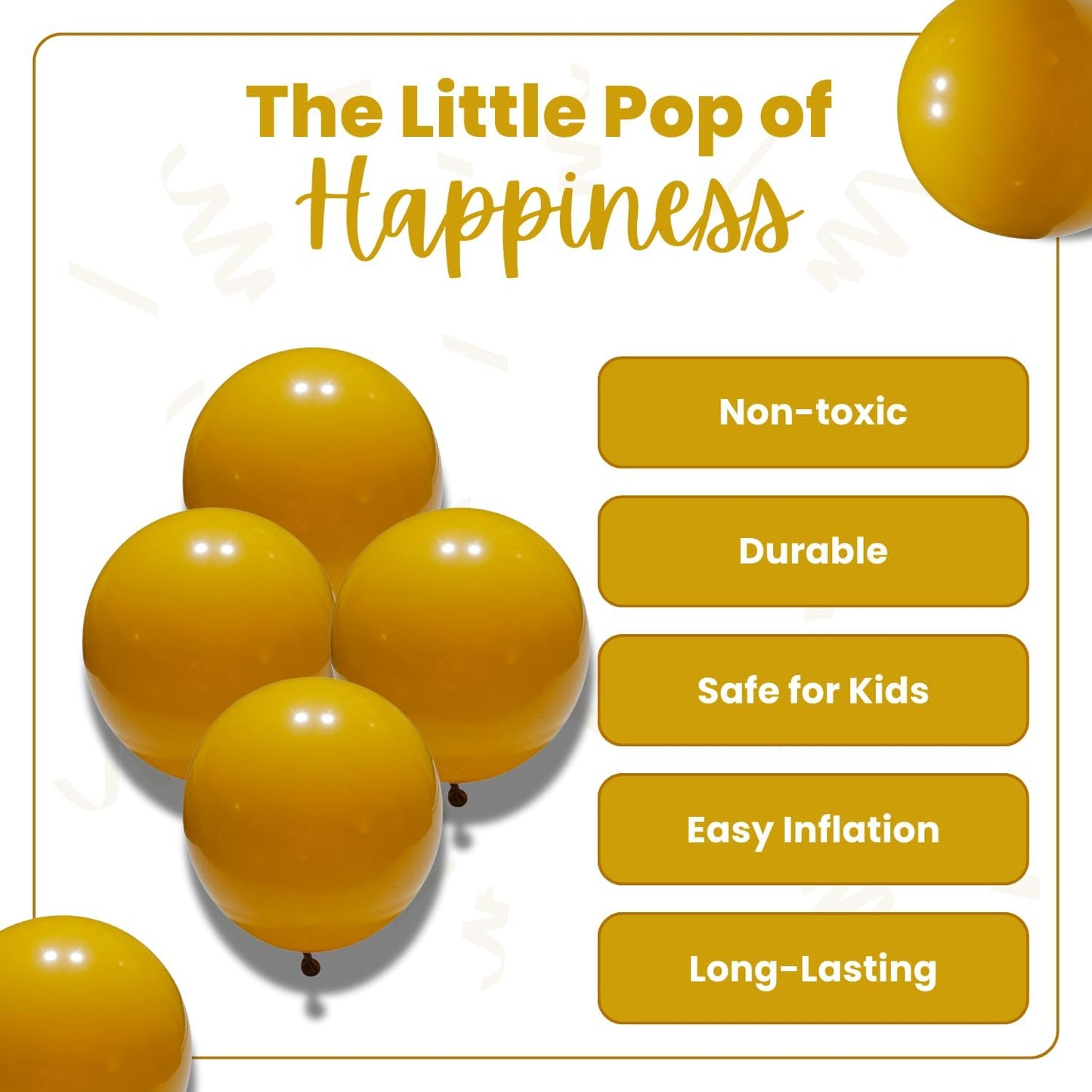 Retro Mustard Yellow Latex Balloons