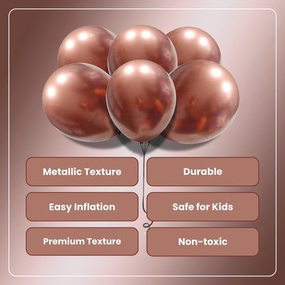 Metallic Rose Gold Latex Balloons