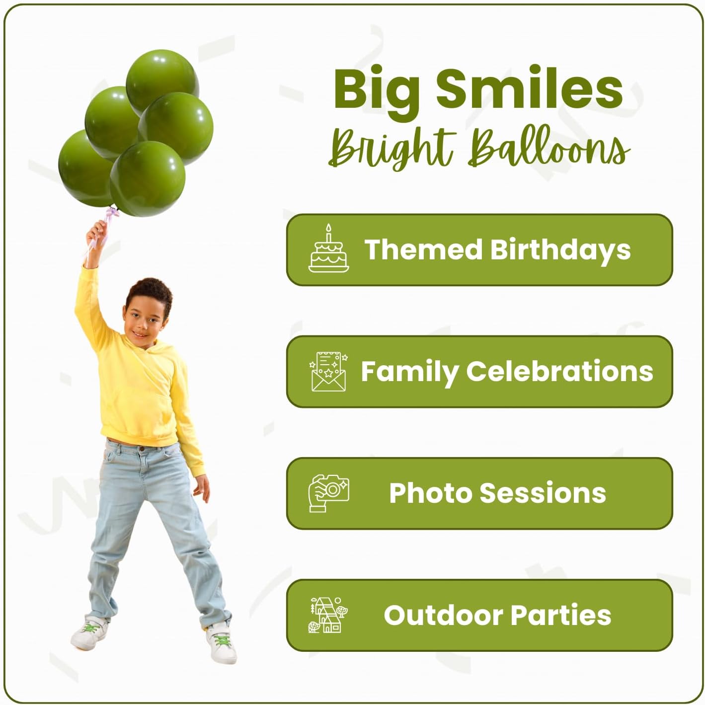 Retro Olive Green Latex Balloons