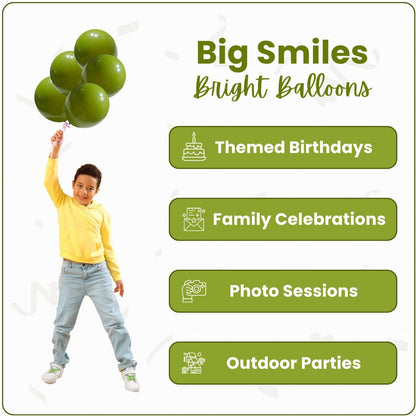 Retro Olive Green Latex Balloons