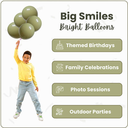 Retro Bean Green Latex Balloons