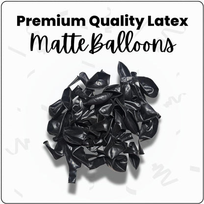 Matte Black Latex Balloons