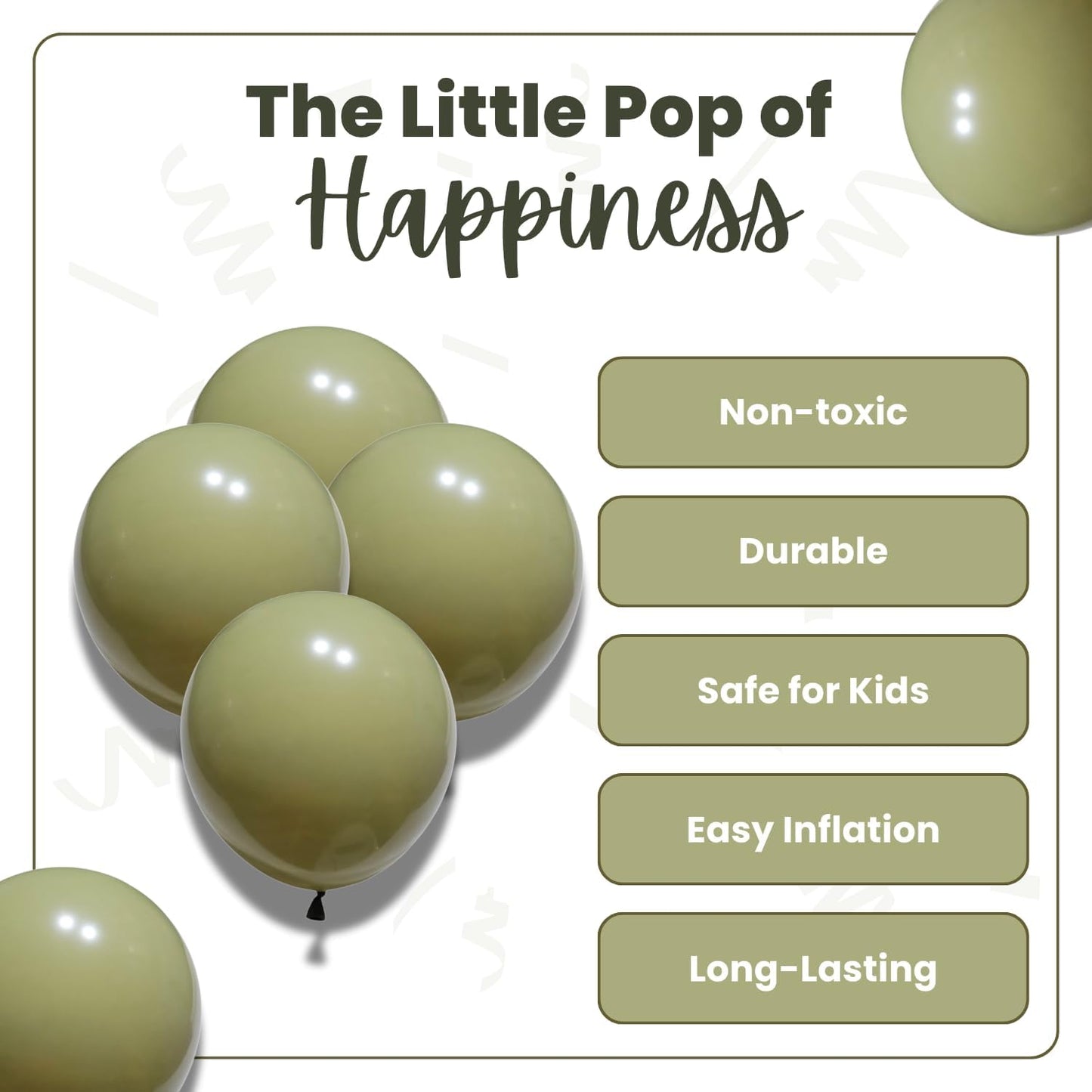 Retro Bean Green Latex Balloons