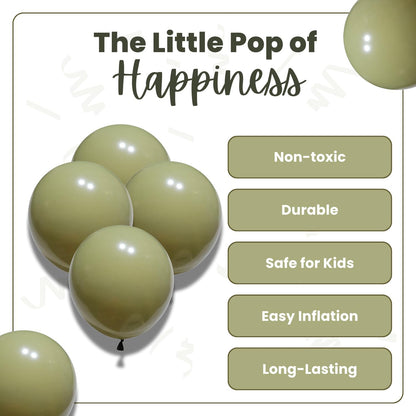 Retro Bean Green Latex Balloons