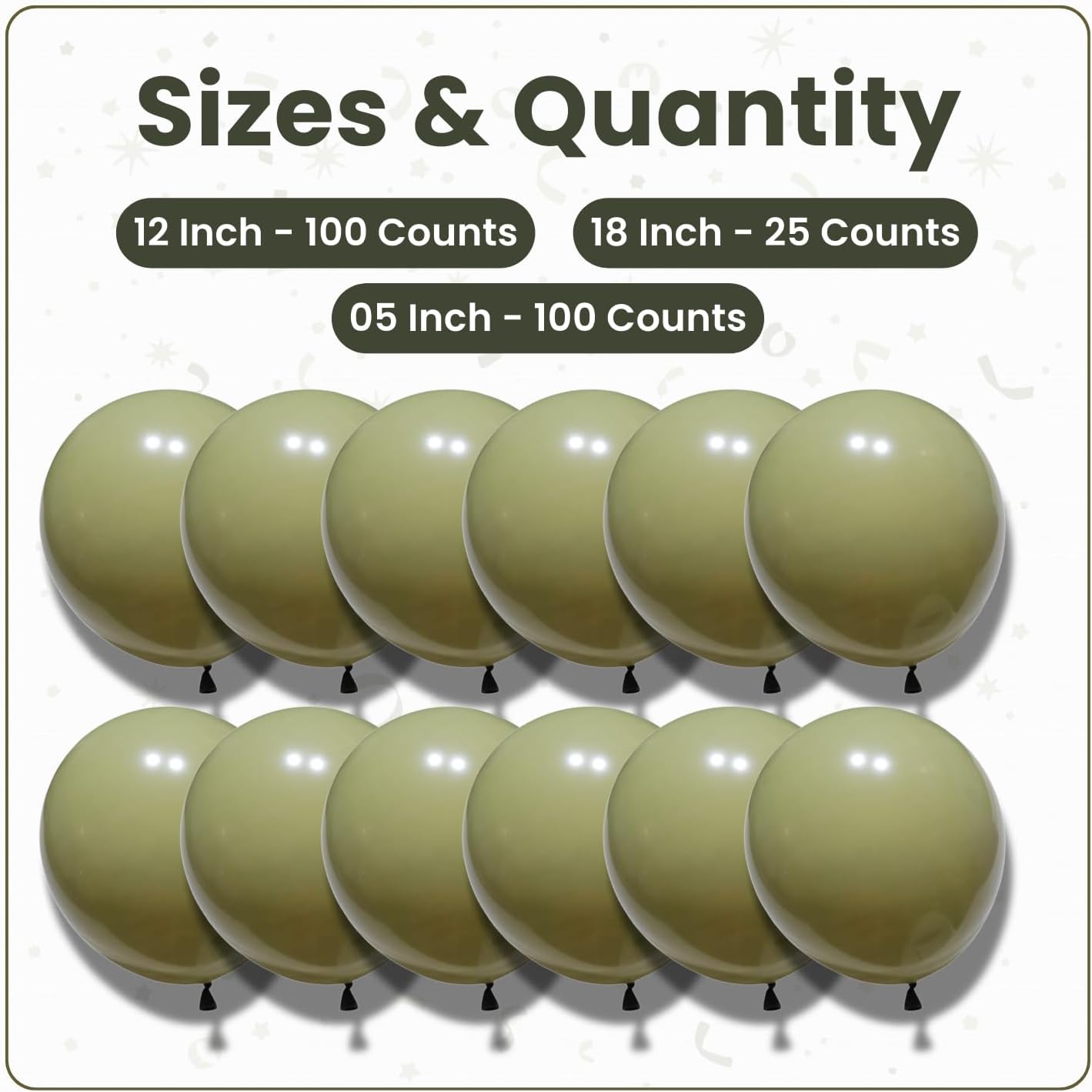 Retro Bean Green Latex Balloons