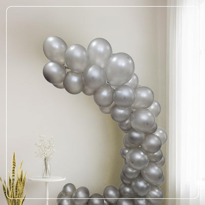 Pearl Silver Latex Balloons