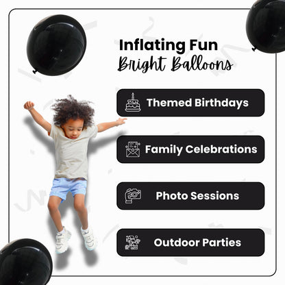 Matte Black Latex Balloons