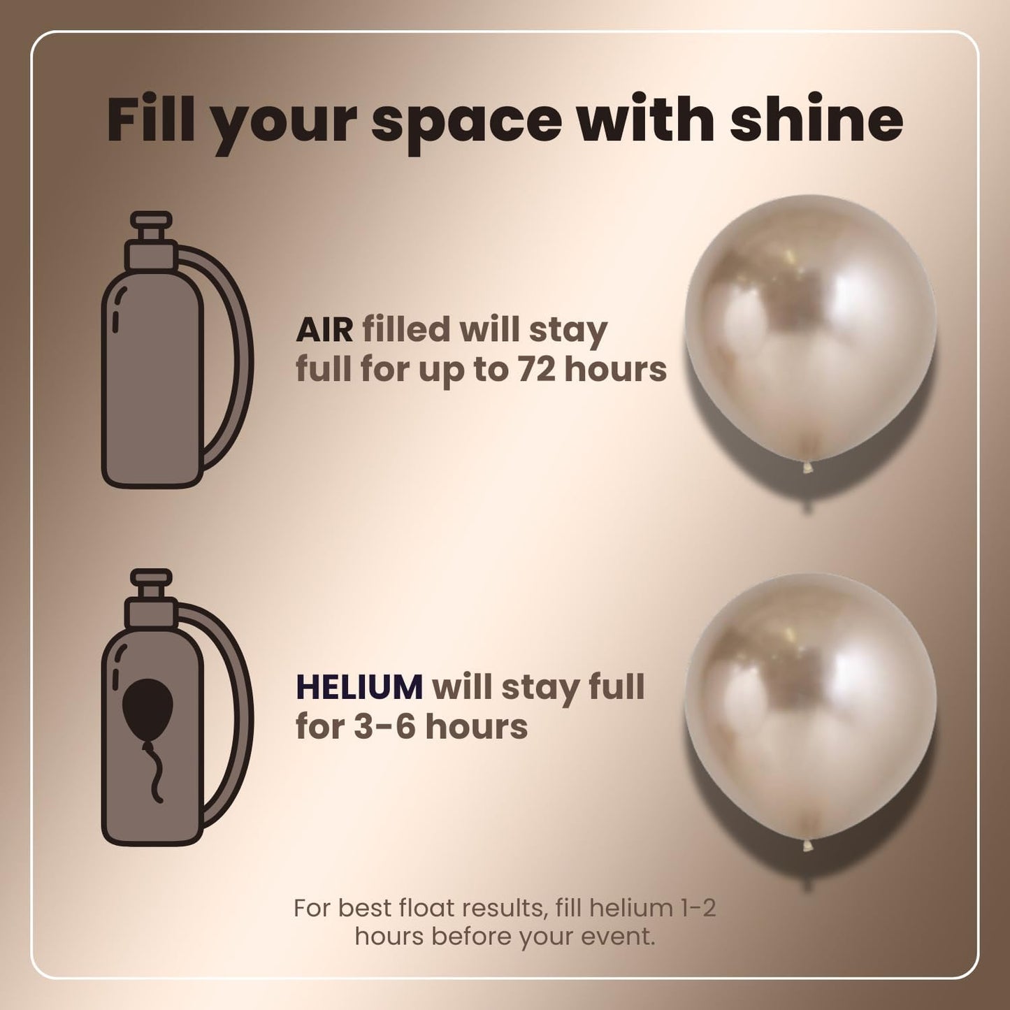 Metallic Champagne Latex Balloons