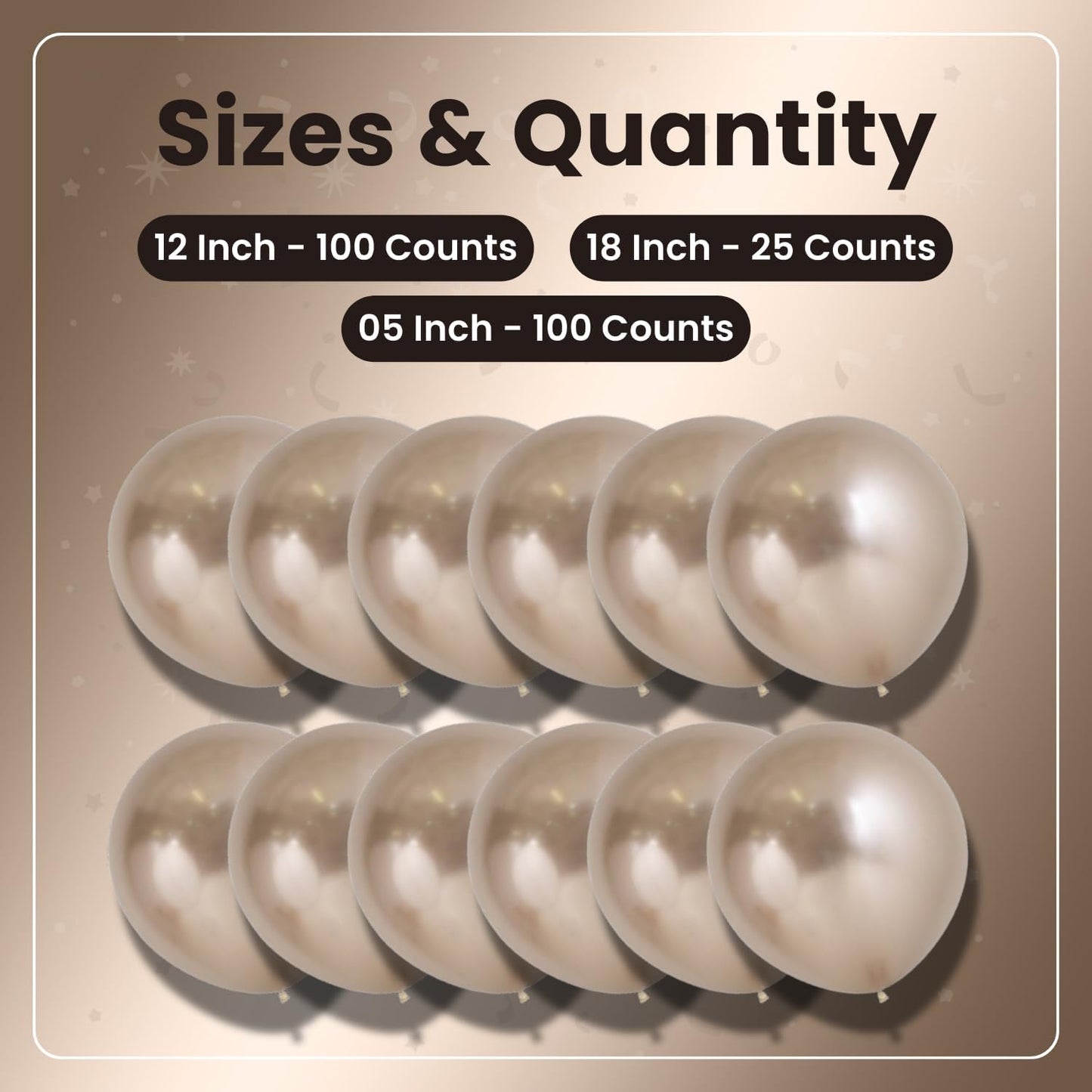 Metallic Champagne Latex Balloons