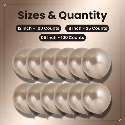 Metallic Champagne Latex Balloons