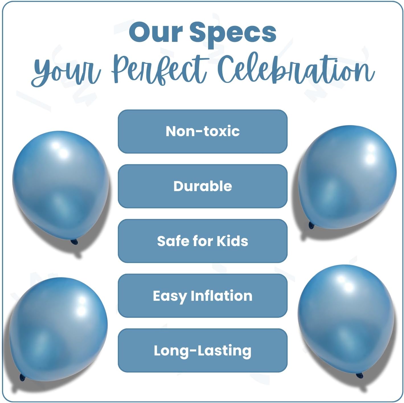 Pearl Light Blue Latex Balloons