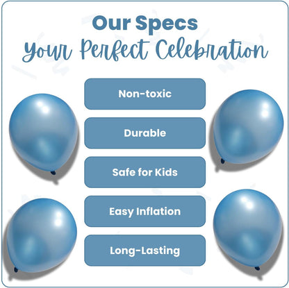 Pearl Light Blue Latex Balloons