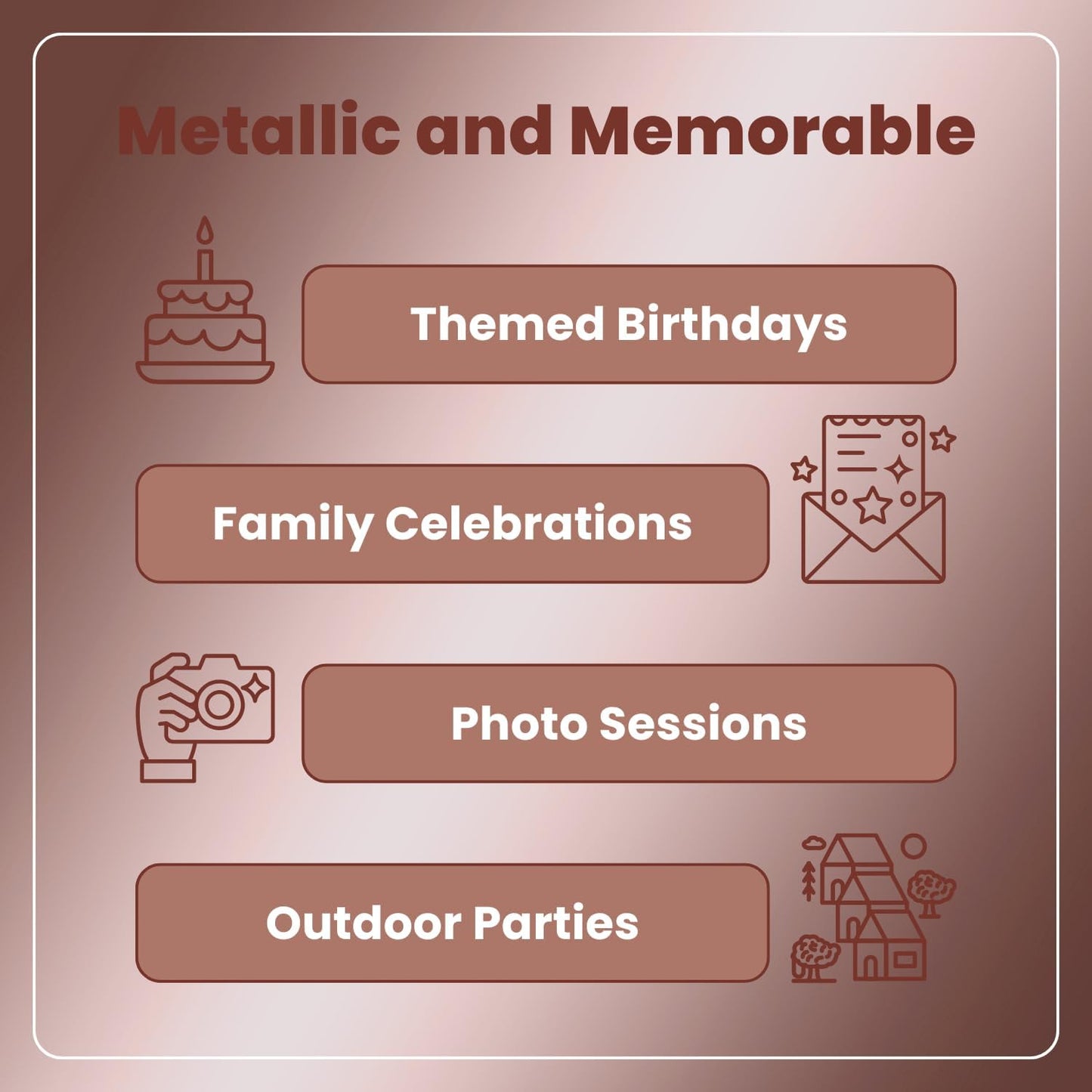 Metallic Rose Gold Latex Balloons