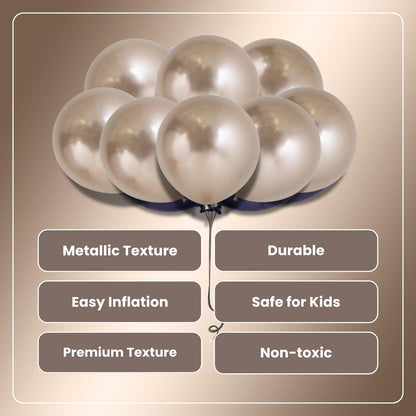 Metallic Champagne Latex Balloons