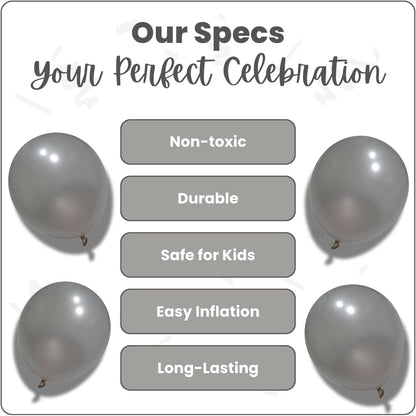 Pearl Silver Latex Balloons