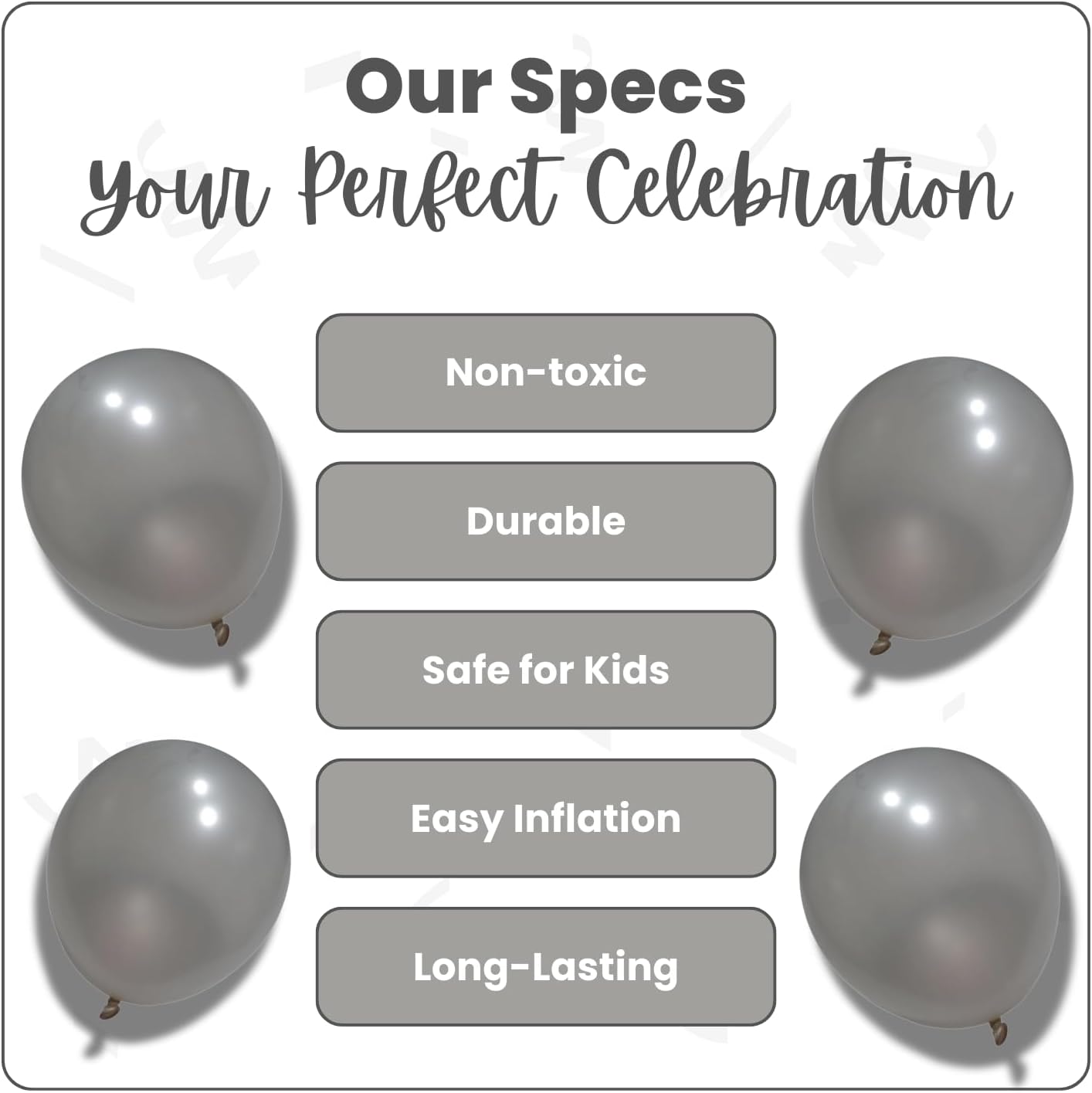 Pearl Silver Latex Balloons