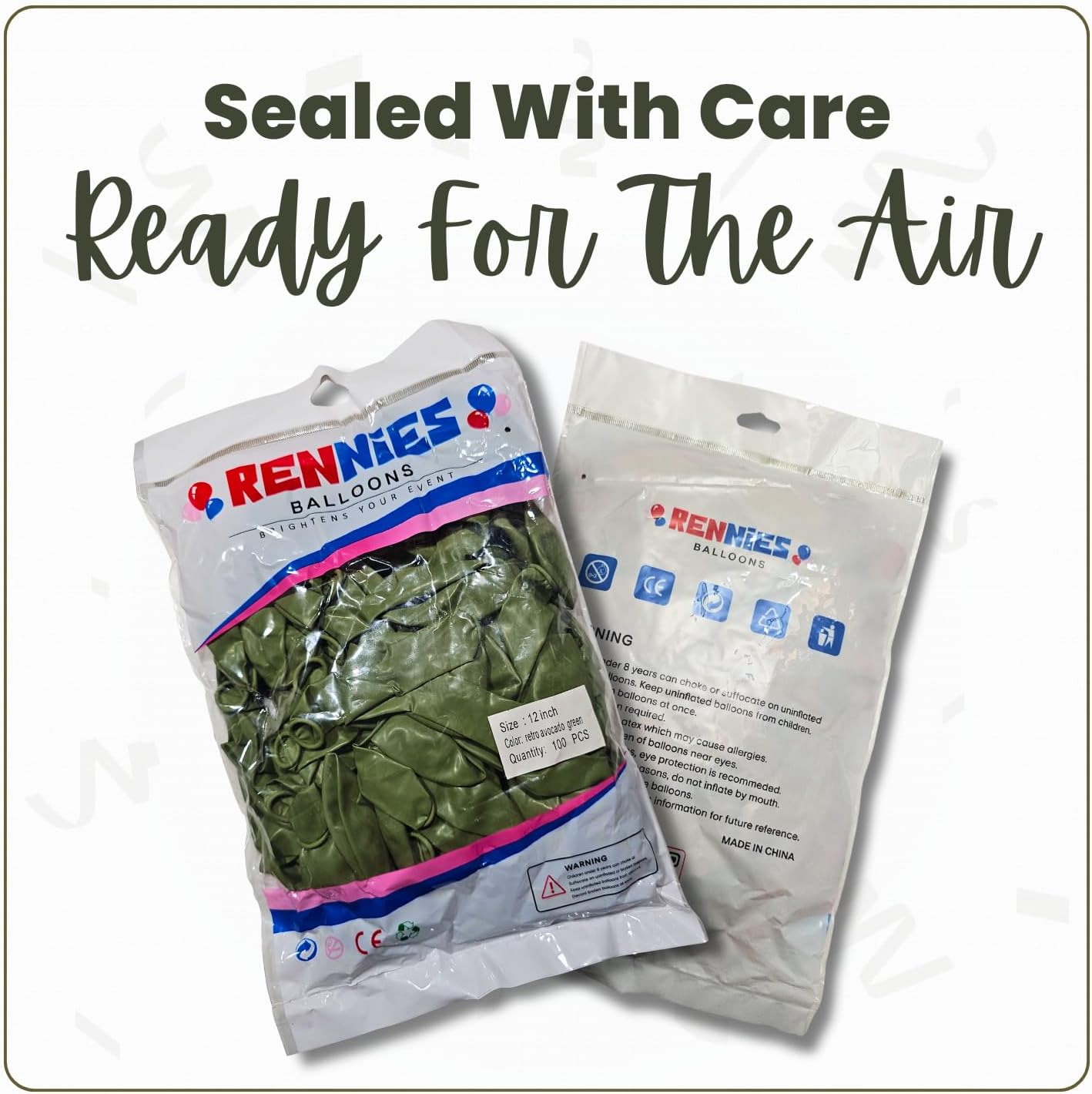 Retro Bean Green Latex Balloons