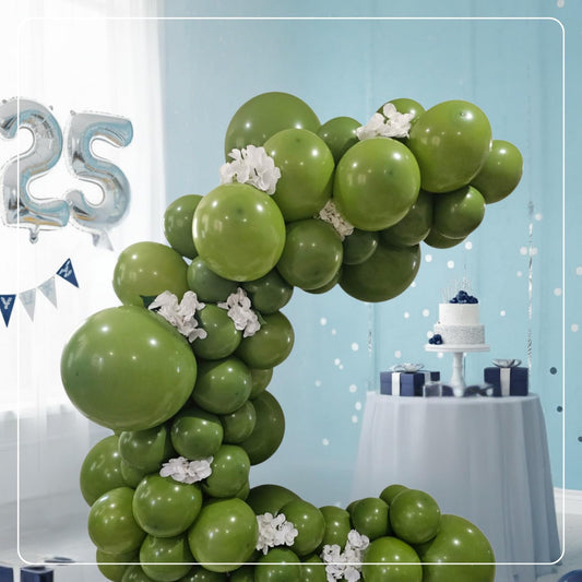 Retro Olive Green Latex Balloons