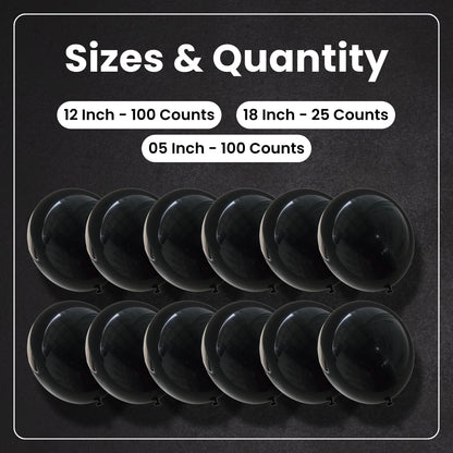 Matte Black Latex Balloons