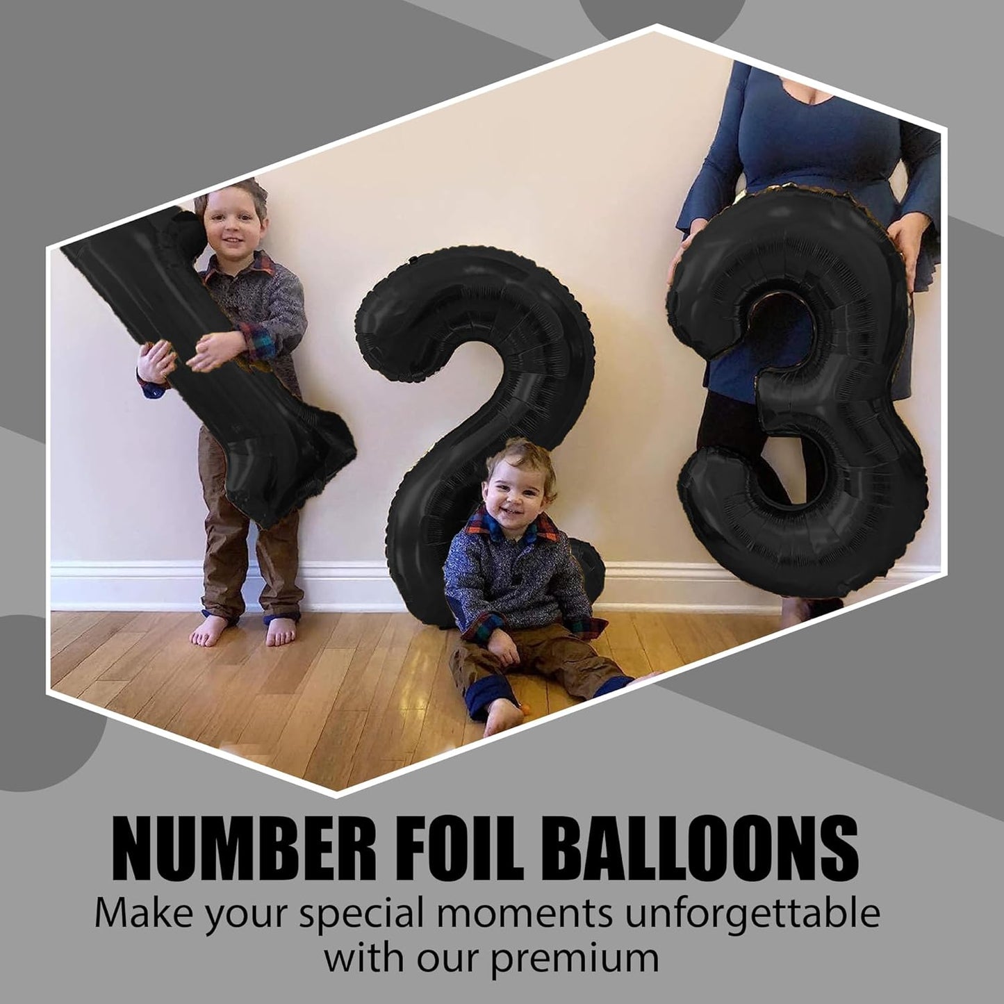Black Number Foil Balloon - 40in