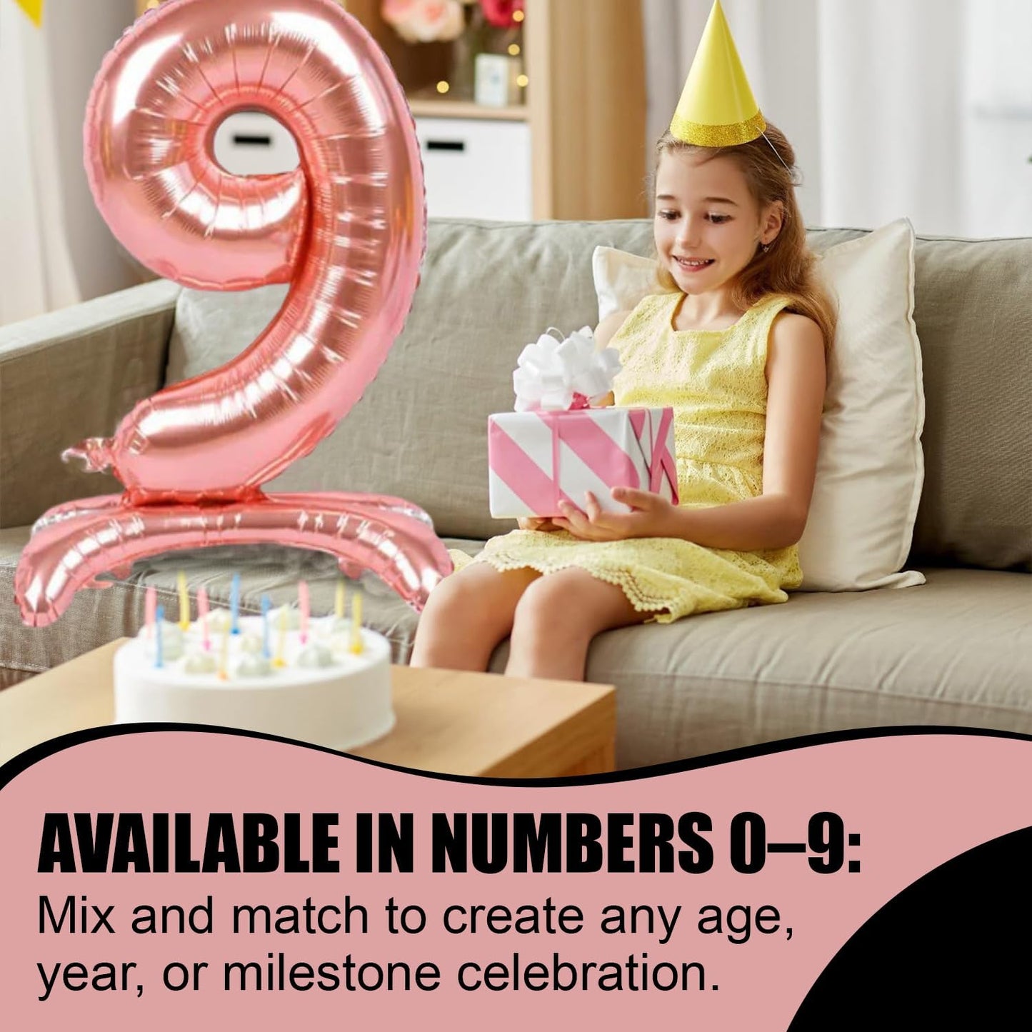 Rose Gold Standing Number Foil Balloon