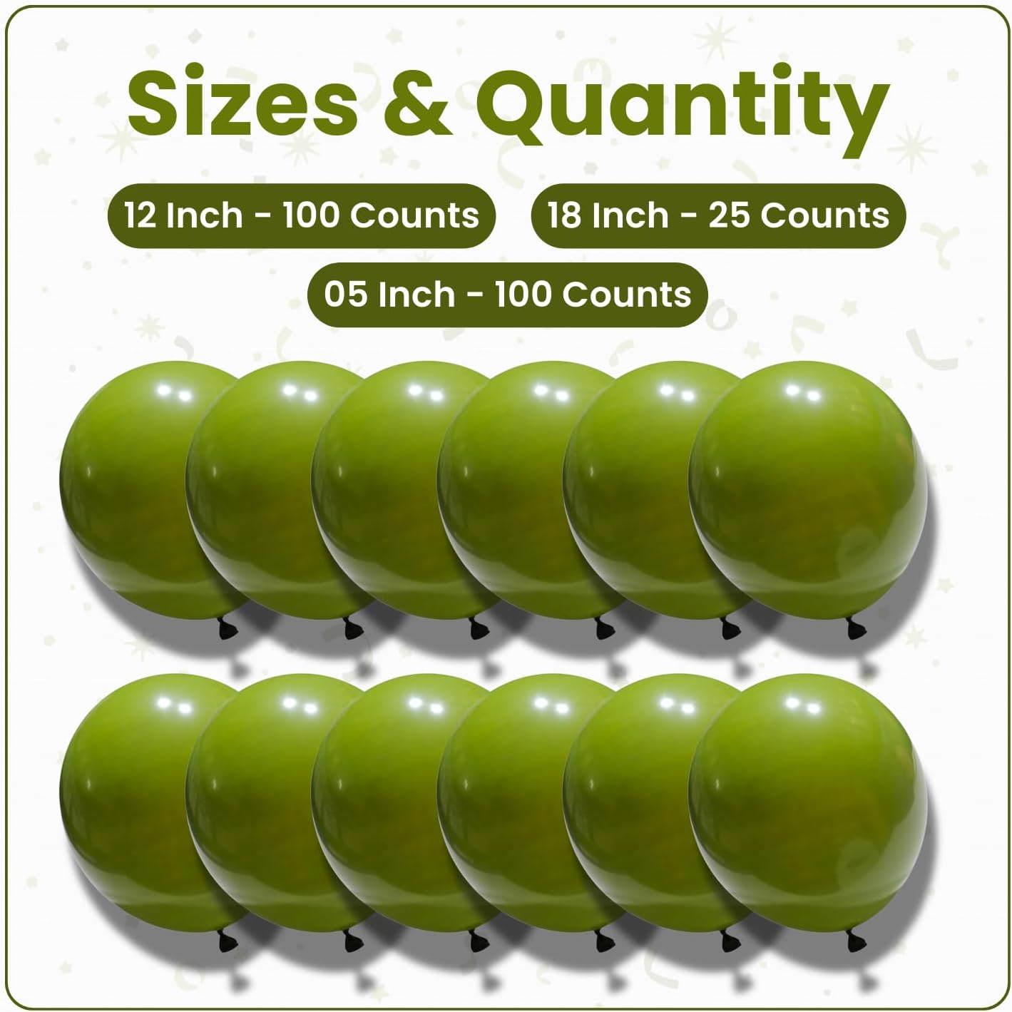 Retro Olive Green Latex Balloons