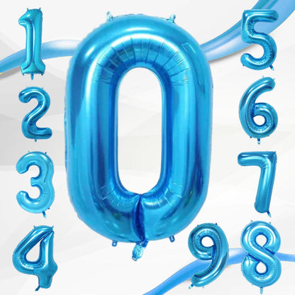 Blue Number Foil Balloon - 16in