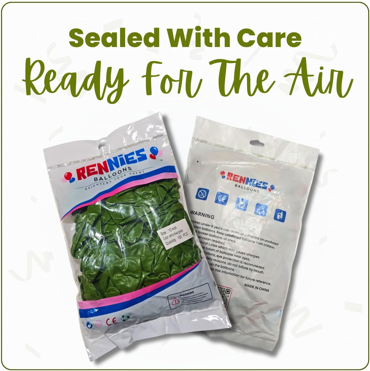 Retro Olive Green Latex Balloons