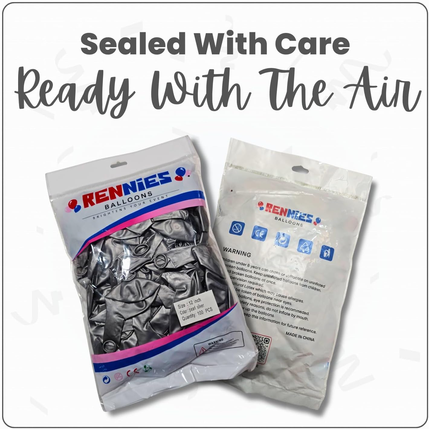 Pearl Silver Latex Balloons