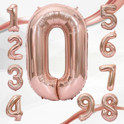 Rose Gold Number Foil Balloon - 32in