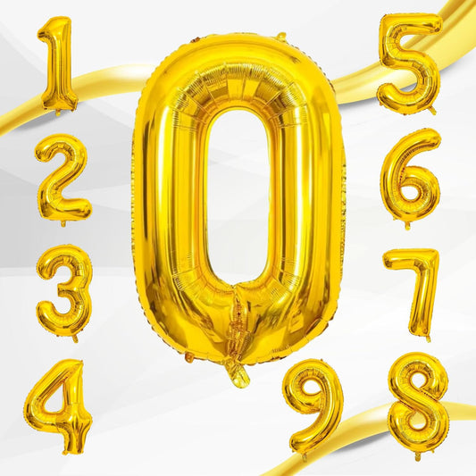 Gold Number Foil Balloon - 32in