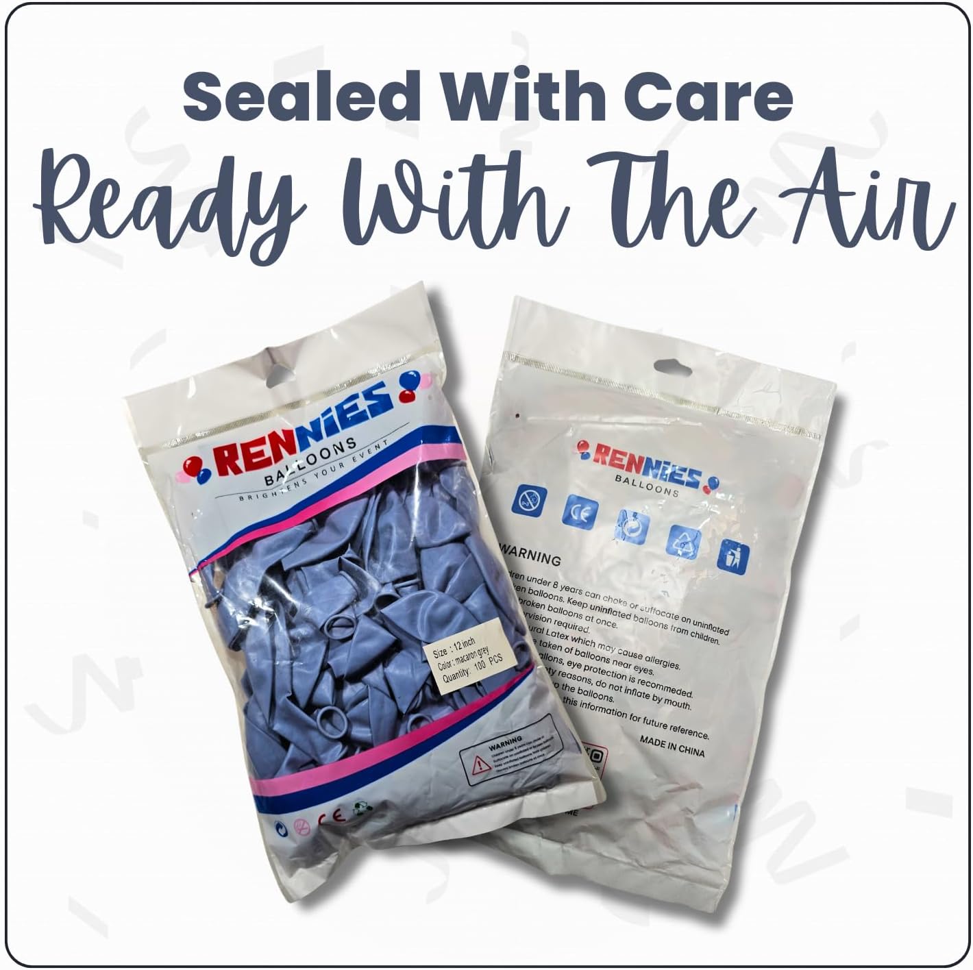 Macaron Gray Latex Balloons